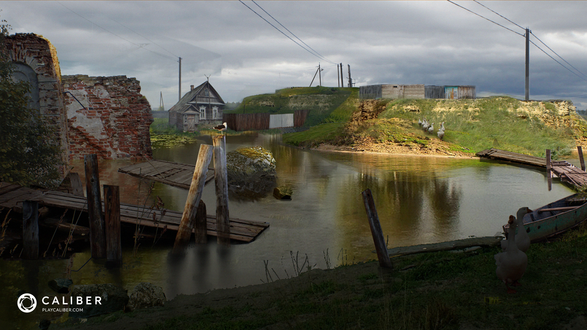 Crossing was referenced from rural landscapes of the central part of Russia.