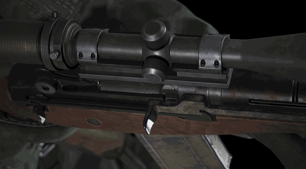 Анимация работы затворного механизма у винтовки Скаута. В игре её трудно заметить, но она есть.