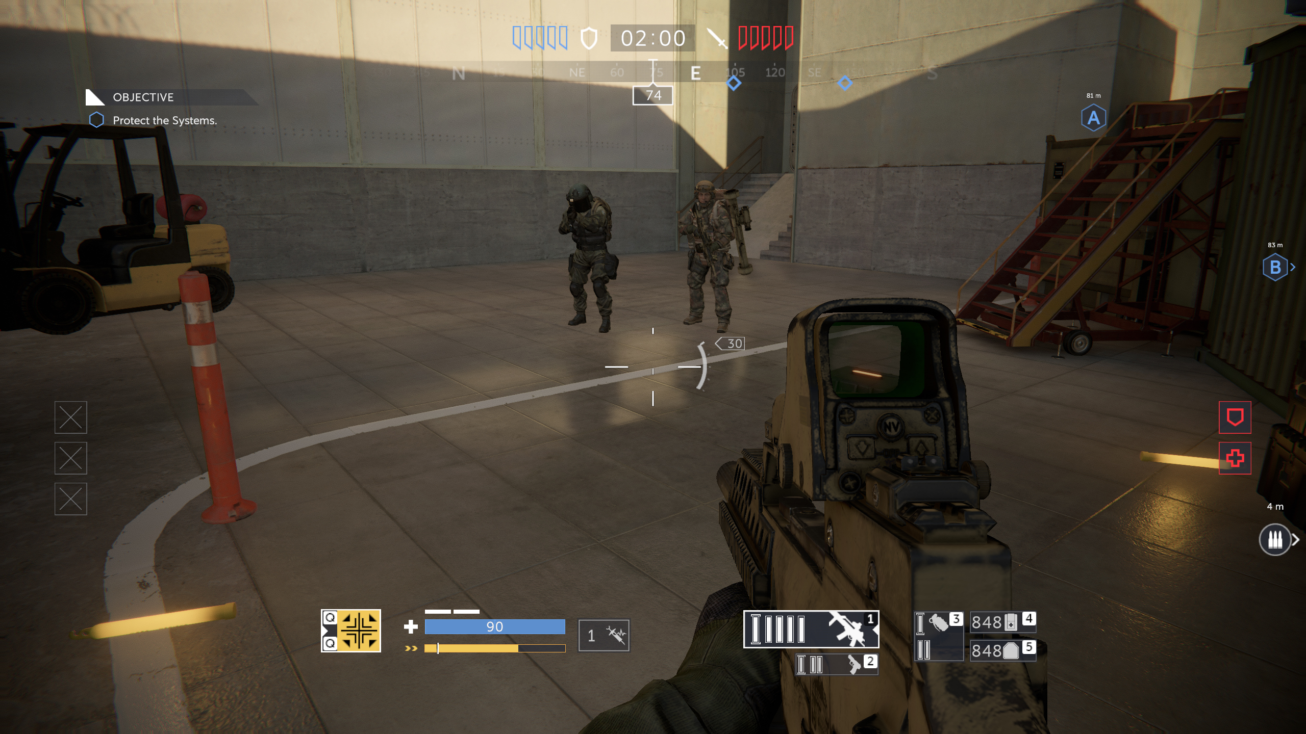 While your crosshair does not point at the enemy, no indication is displayed.