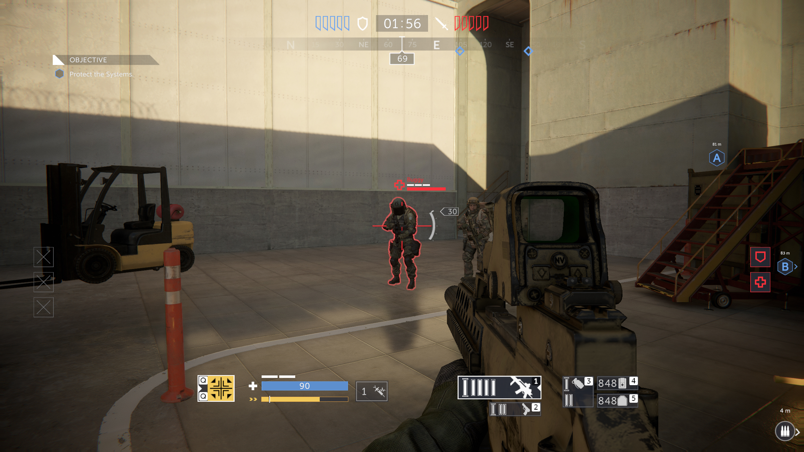  Indication example with a crosshair pointing at the enemy.